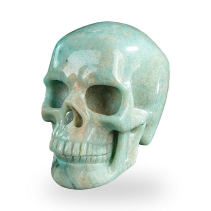Kindred Vein 3" Amazonite Hand Carved Crystal Realistic Skull Sculpture (SKU: SKH30AA06) - Photo 43