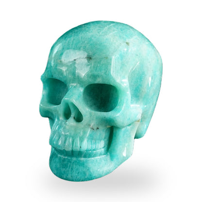 Kindred Vein 3" Amazonite Hand Carved Crystal Realistic Skull Sculpture (SKU: SKH30AA07) - Photo 50