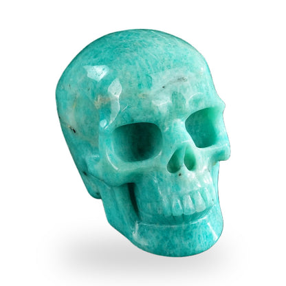 Kindred Vein 3" Amazonite Hand Carved Crystal Realistic Skull Sculpture (SKU: SKH30AA07) - Photo 51
