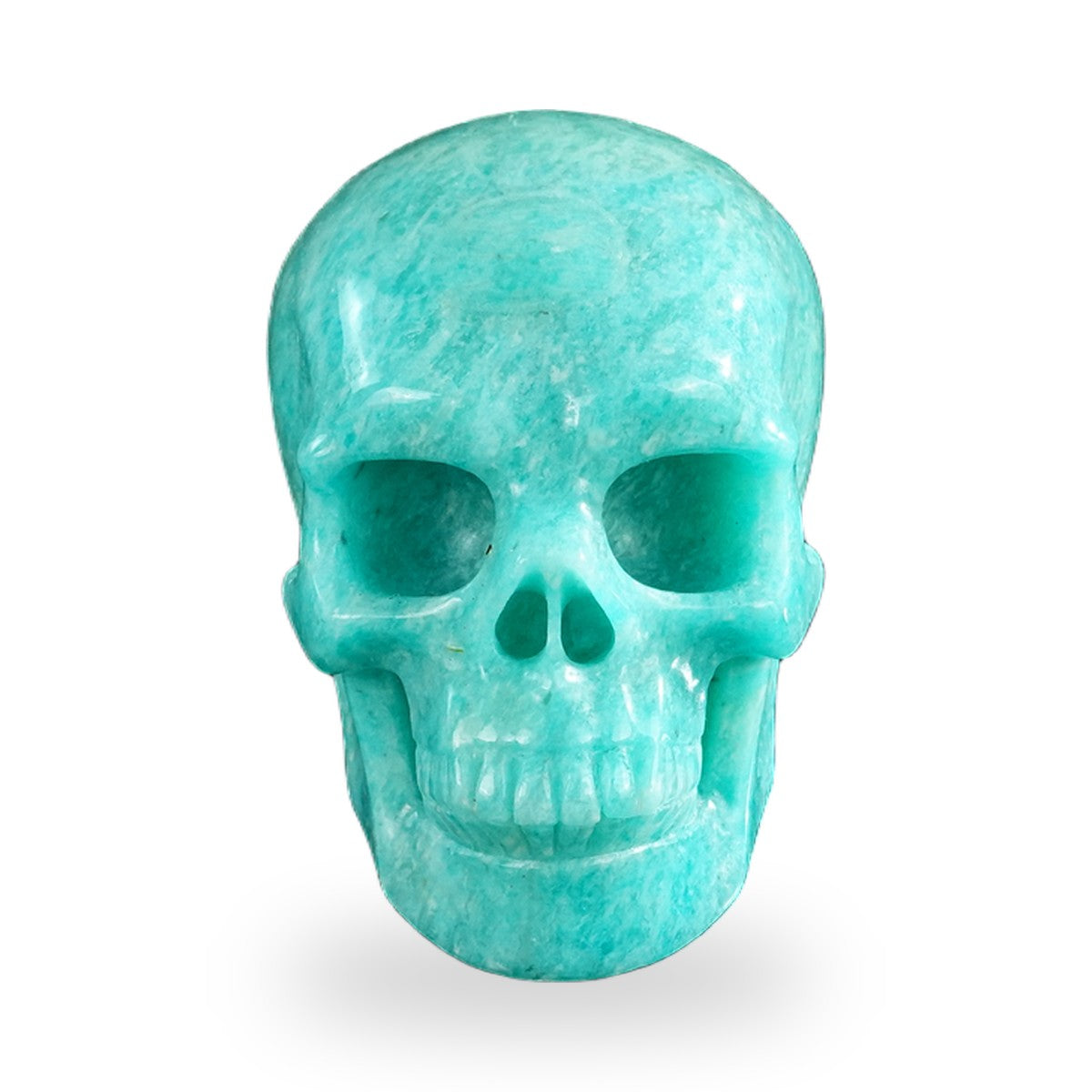 Kindred Vein 3" Amazonite Hand Carved Crystal Realistic Skull Sculpture (SKU: SKH30AA08) - Photo 57