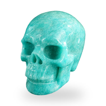 Kindred Vein 3" Amazonite Hand Carved Crystal Realistic Skull Sculpture (SKU: SKH30AA08) - Photo 58