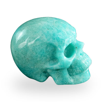 Kindred Vein 3" Amazonite Hand Carved Crystal Realistic Skull Sculpture (SKU: SKH30AA08) - Photo 61