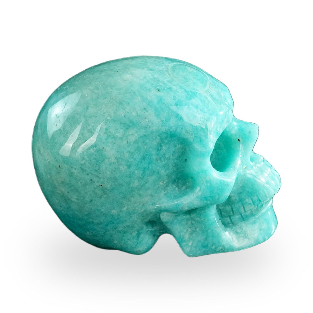 Kindred Vein 3" Amazonite Hand Carved Crystal Realistic Skull Sculpture (SKU: SKH30AA08) - Photo 62