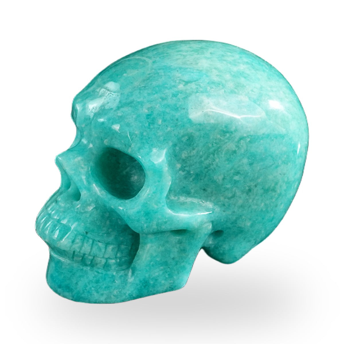Kindred Vein 3" Amazonite Hand Carved Crystal Realistic Skull Sculpture (SKU: SKH30AA08) - Photo 64