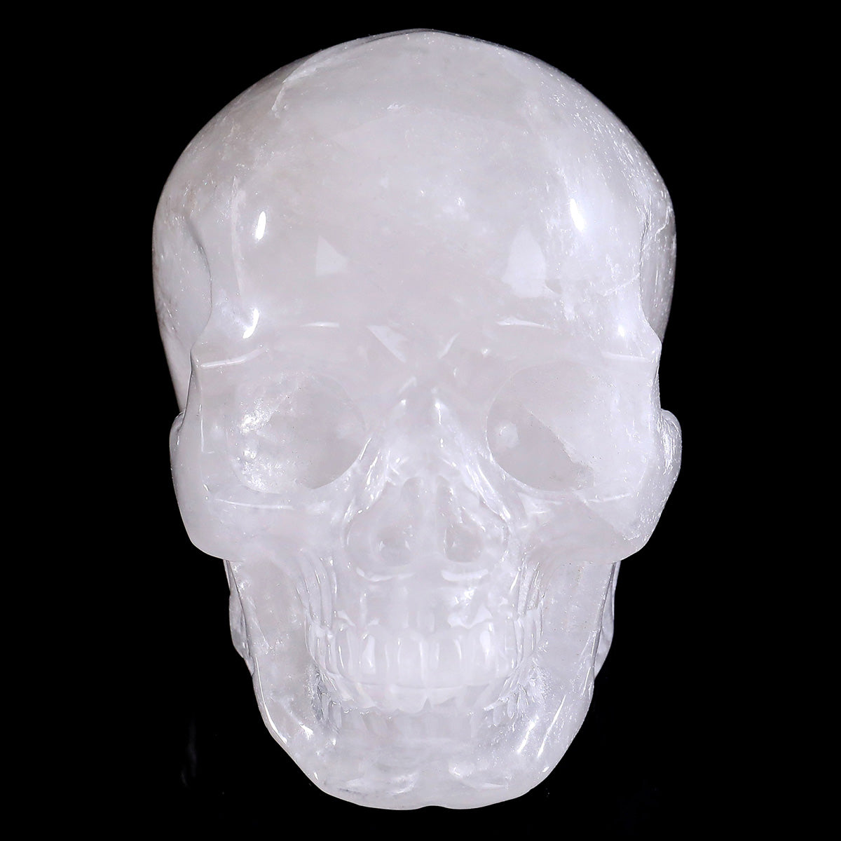 Kindred Vein 2.2" Angolan Quartz Hand Carved Crystal Realistic Skull Sculpture (SKU: SKH20AQ01) - Photo 1