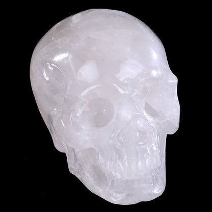 Kindred Vein 2.2" Angolan Quartz Hand Carved Crystal Realistic Skull Sculpture (SKU: SKH20AQ01) - Photo 2