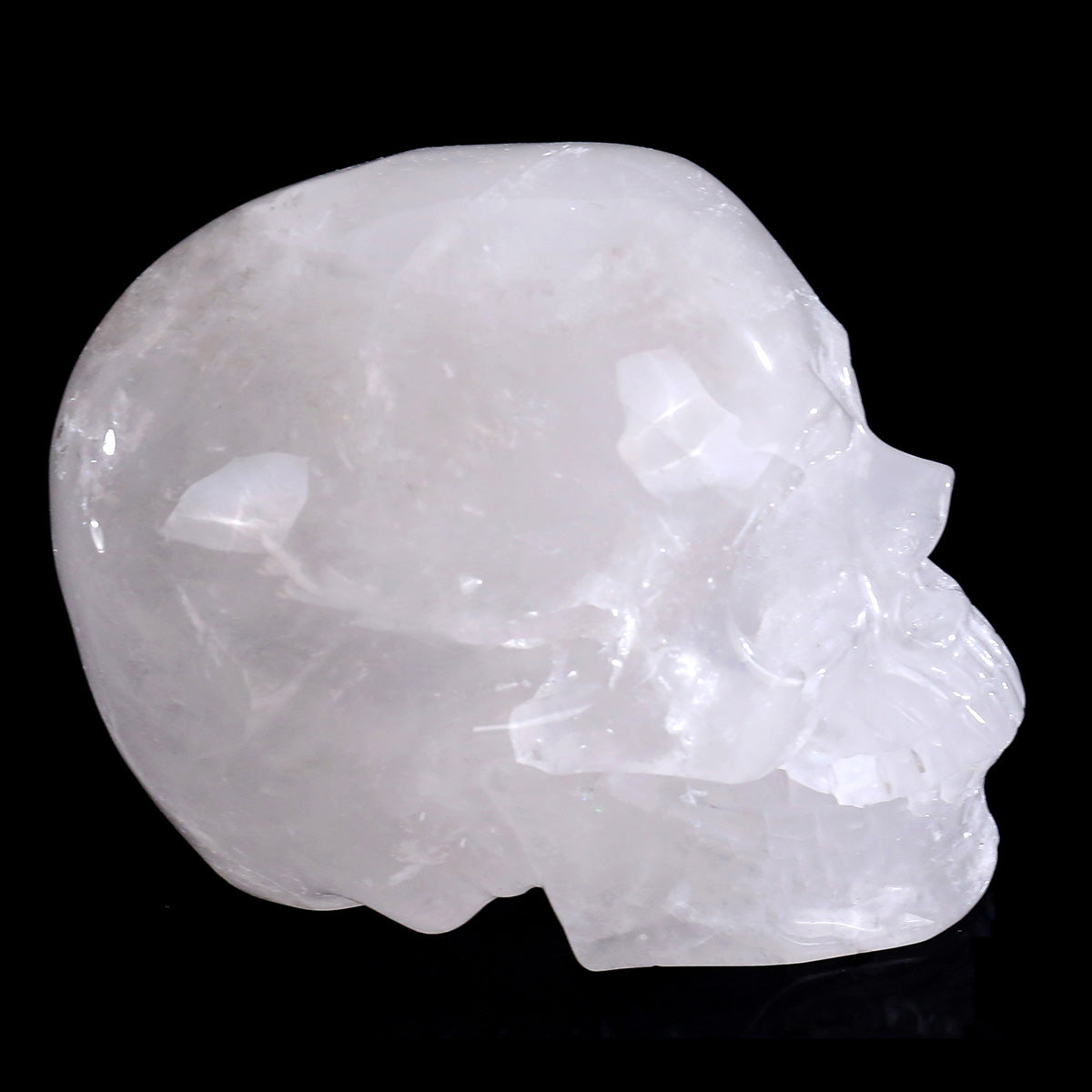 Kindred Vein 2.2" Angolan Quartz Hand Carved Crystal Realistic Skull Sculpture (SKU: SKH20AQ01) - Photo 4