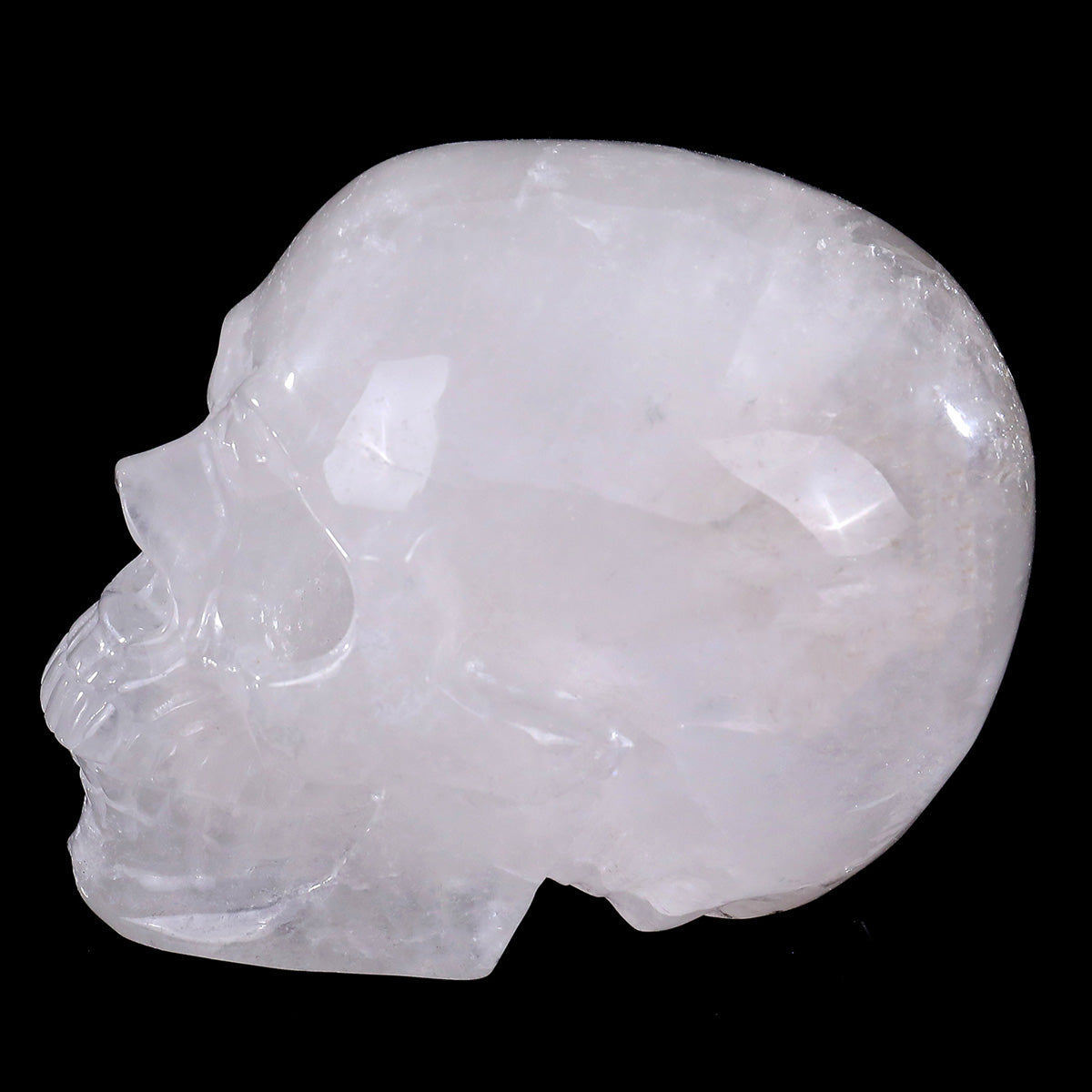 Kindred Vein 2.2" Angolan Quartz Hand Carved Crystal Realistic Skull Sculpture (SKU: SKH20AQ01) - Photo 6