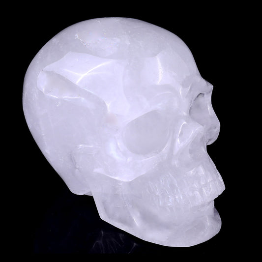 Kindred Vein 3" Angolan Quartz Hand Carved Crystal Realistic Skull Sculpture (SKU: SKH30AQ01) - Photo 1