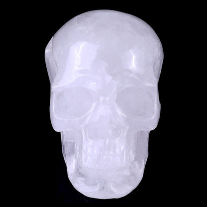 Kindred Vein 3" Angolan Quartz Hand Carved Crystal Realistic Skull Sculpture (SKU: SKH30AQ01) - Photo 2