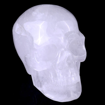 Kindred Vein 3" Angolan Quartz Hand Carved Crystal Realistic Skull Sculpture (SKU: SKH30AQ01) - Photo 3