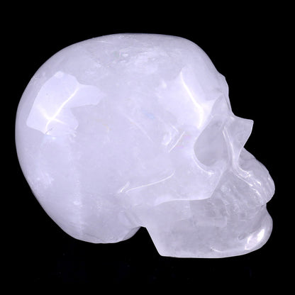 Kindred Vein 3" Angolan Quartz Hand Carved Crystal Realistic Skull Sculpture (SKU: SKH30AQ01) - Photo 4