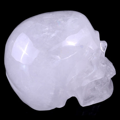 Kindred Vein 3" Angolan Quartz Hand Carved Crystal Realistic Skull Sculpture (SKU: SKH30AQ01) - Photo 5