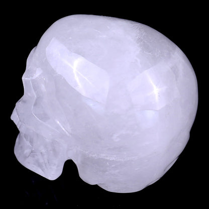 Kindred Vein 3" Angolan Quartz Hand Carved Crystal Realistic Skull Sculpture (SKU: SKH30AQ01) - Photo 7