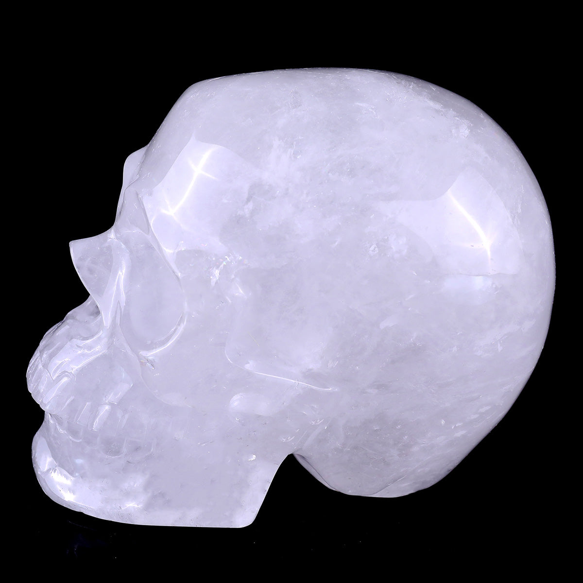 Kindred Vein 3" Angolan Quartz Hand Carved Crystal Realistic Skull Sculpture (SKU: SKH30AQ01) - Photo 8