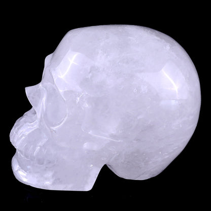 Kindred Vein 3" Angolan Quartz Hand Carved Crystal Realistic Skull Sculpture (SKU: SKH30AQ01) - Photo 8