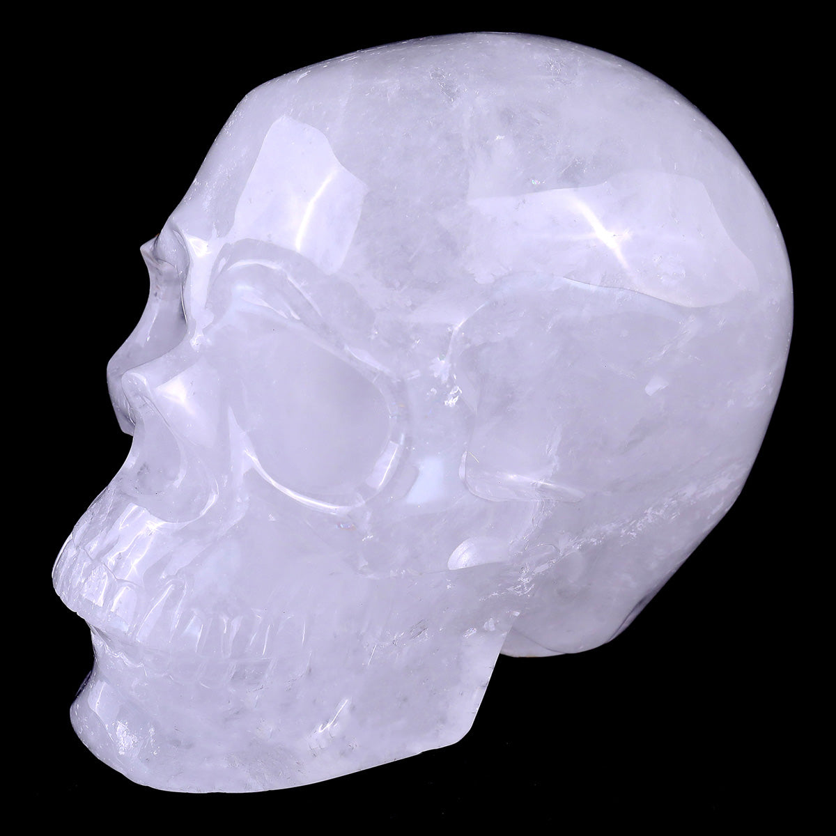 Kindred Vein 3" Angolan Quartz Hand Carved Crystal Realistic Skull Sculpture (SKU: SKH30AQ01) - Photo 9