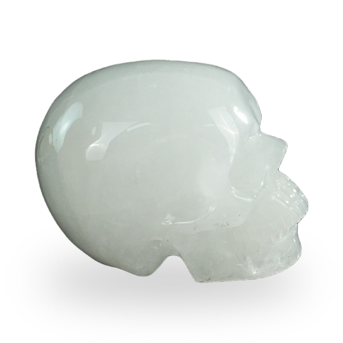 Kindred Vein 4.5" Angolan Quartz Hand Carved Crystal Realistic Skull Sculpture (SKU: SKH45AQ01) - Photo 4