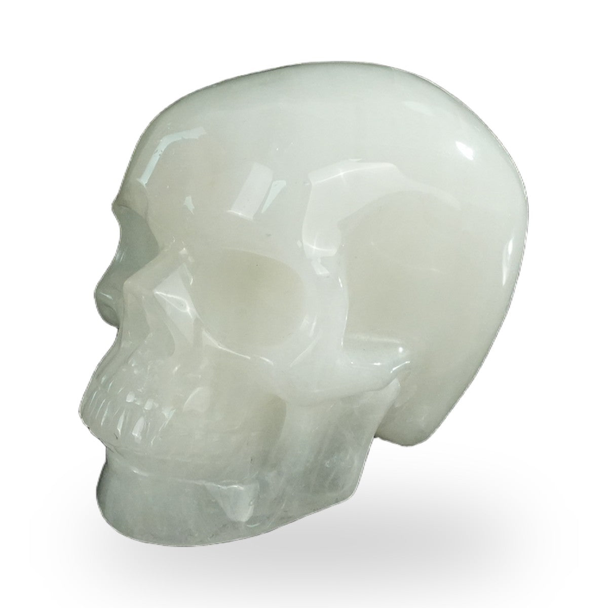 Kindred Vein 4.5" Angolan Quartz Hand Carved Crystal Realistic Skull Sculpture (SKU: SKH45AQ02) - Photo 14