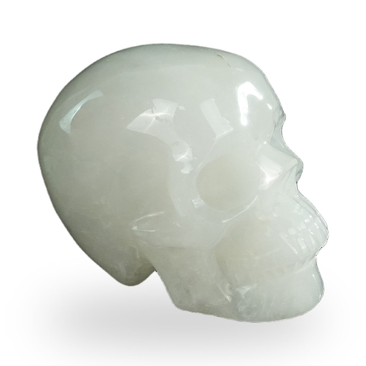 Kindred Vein 4.5" Angolan Quartz Hand Carved Crystal Realistic Skull Sculpture (SKU: SKH45AQ03) - Photo 18