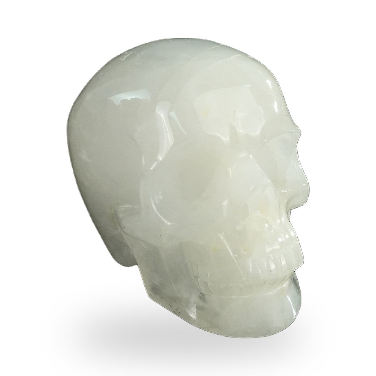 Kindred Vein 4.5" Angolan Quartz Hand Carved Crystal Realistic Skull Sculpture (SKU: SKH45AQ04) - Photo 23