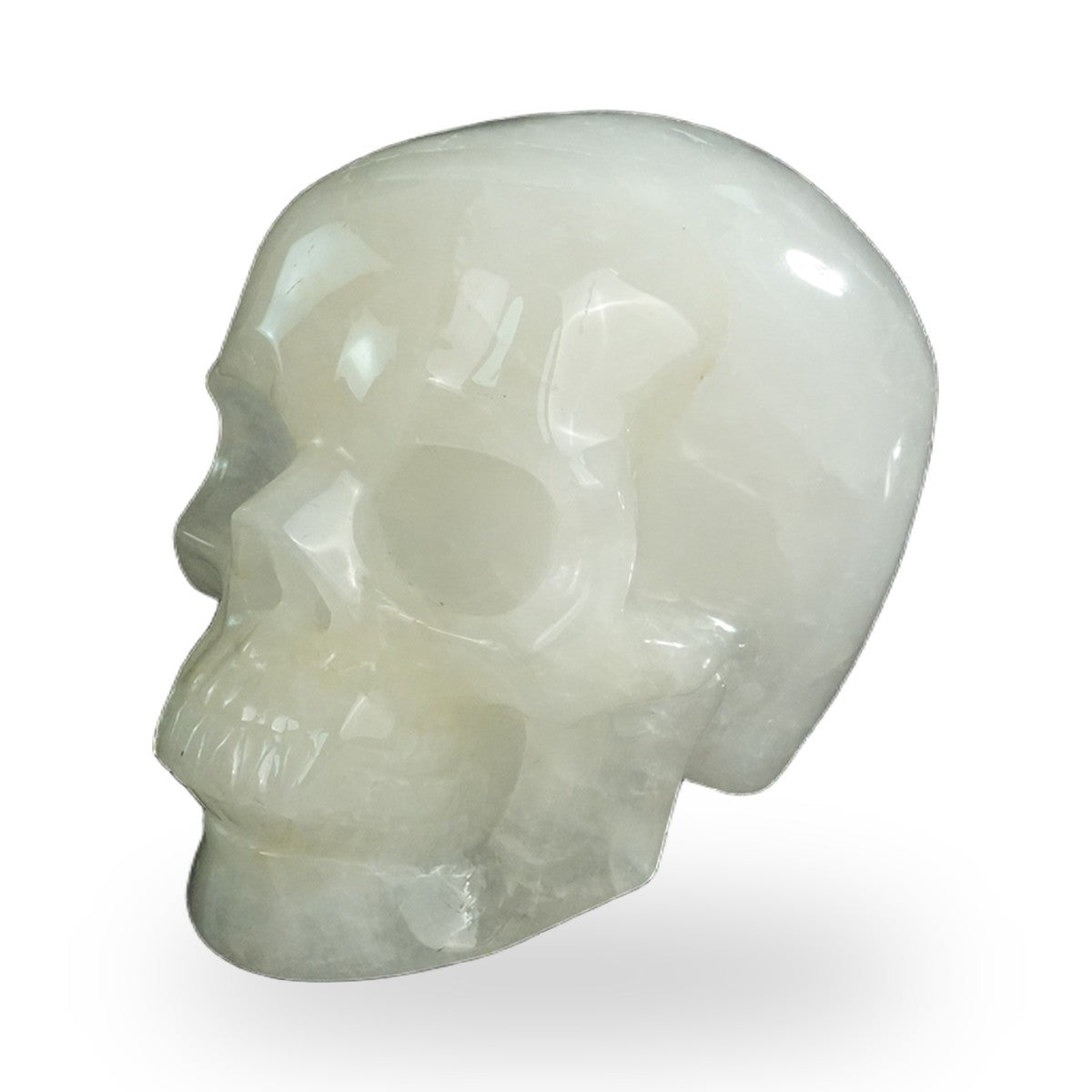 Kindred Vein 4.5" Angolan Quartz Hand Carved Crystal Realistic Skull Sculpture (SKU: SKH45AQ04) - Photo 27