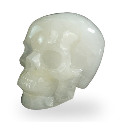 Kindred Vein 4.5" Angolan Quartz Hand Carved Crystal Realistic Skull Sculpture (SKU: SKH45AQ04) - Photo 27