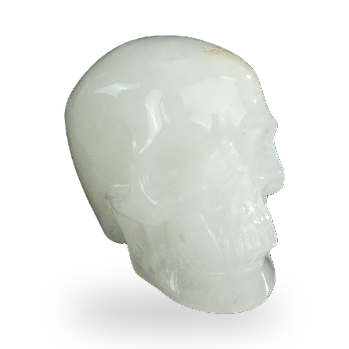 Kindred Vein 4.5" Angolan Quartz Hand Carved Crystal Realistic Skull Sculpture (SKU: SKH45AQ05) - Photo 29
