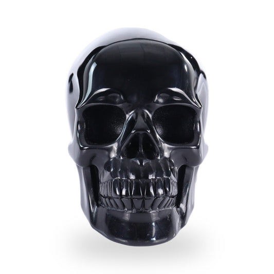 Kindred Vein 2.2" Black Obsidian Hand Carved Crystal Realistic Skull Sculpture (SKU: SKH20BO01) - Photo 1