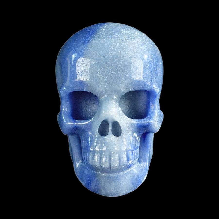 3" Blue Aventurine Hand Carved Crystal Realistic Skull