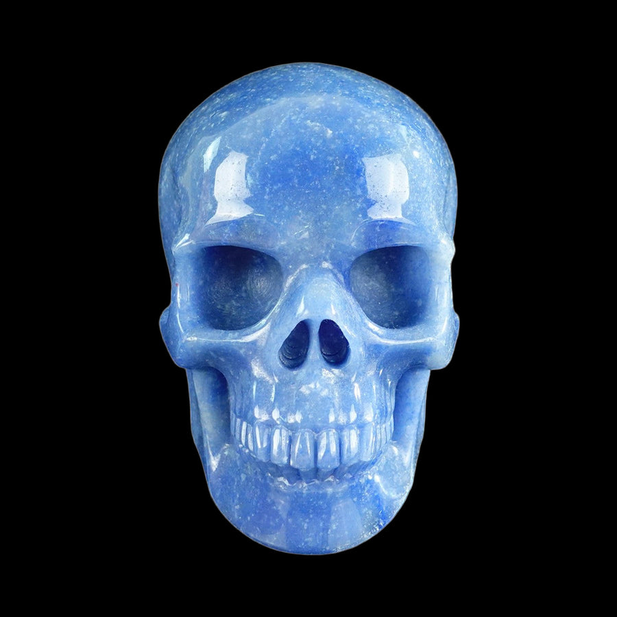 4.5" Blue Aventurine Hand Carved Crystal Realistic Skull