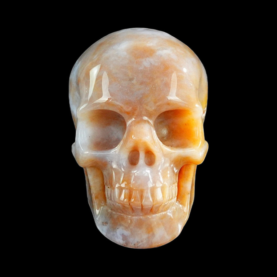 3" Chalcedony Jasper Hand Carved Crystal Realistic Skull
