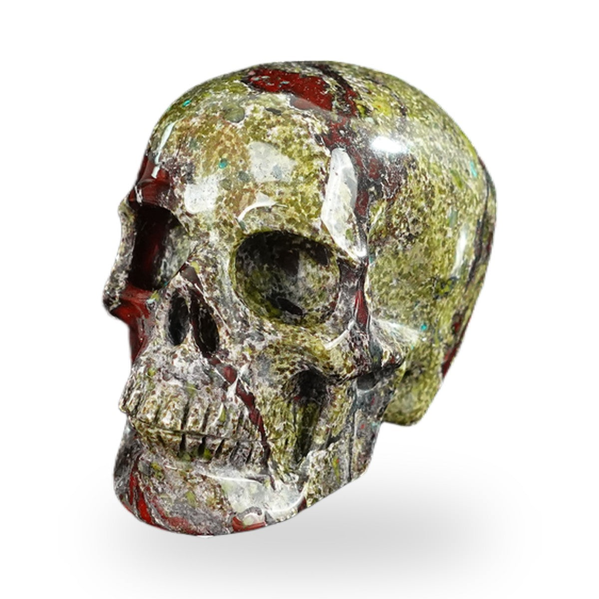 Kindred Vein 2.2" Dragon Blood Jasper Hand Carved Crystal Realistic Skull Sculpture (SKU: SKH20DB08) - Photo 63