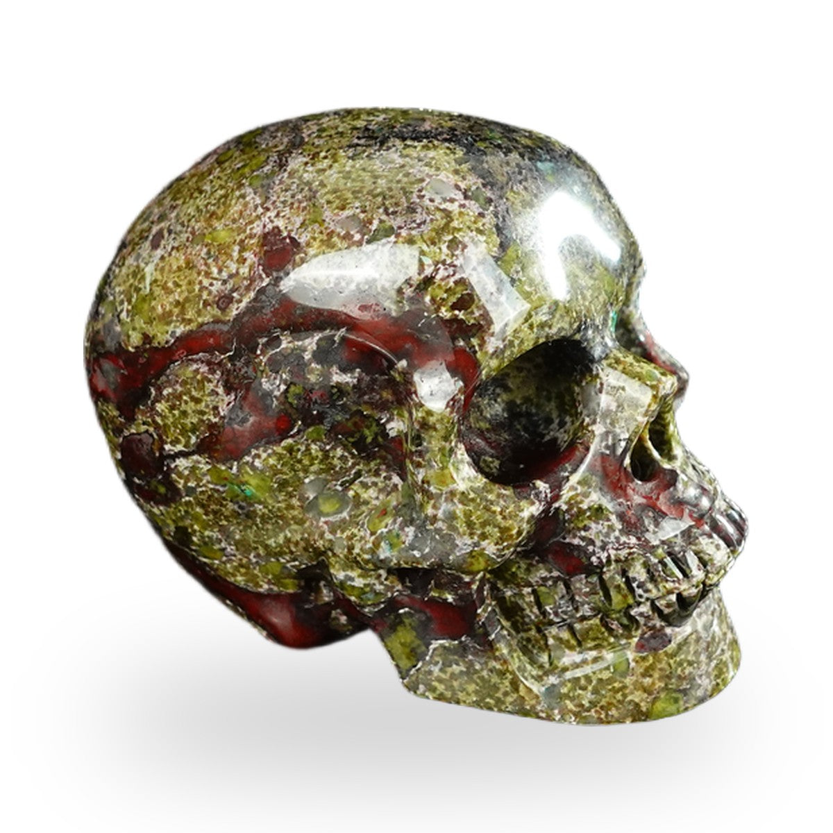 Kindred Vein 2.2" Dragon Blood Jasper Hand Carved Crystal Realistic Skull Sculpture (SKU: SKH20DB11) - Photo 82