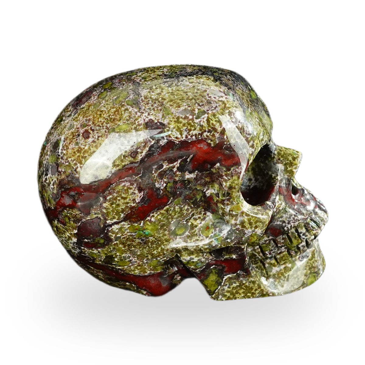Kindred Vein 2.2" Dragon Blood Jasper Hand Carved Crystal Realistic Skull Sculpture (SKU: SKH20DB11) - Photo 83
