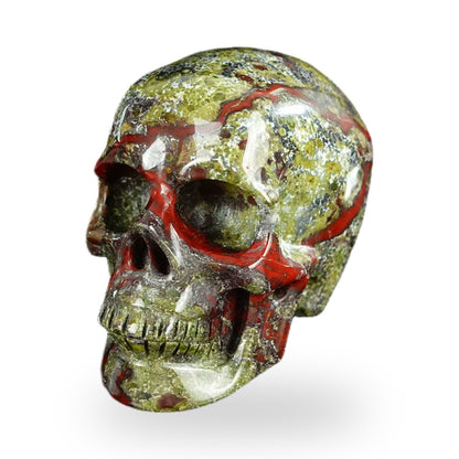 Kindred Vein 2.2" Dragon Blood Jasper Hand Carved Crystal Realistic Skull Sculpture (SKU: SKH20DB15) - Photo 117
