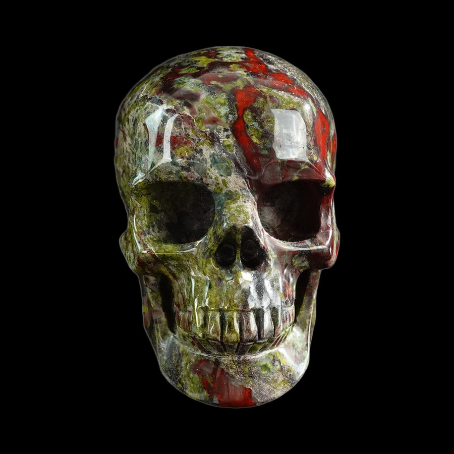 3" Dragon Blood Jasper Hand Carved Crystal Realistic Skull