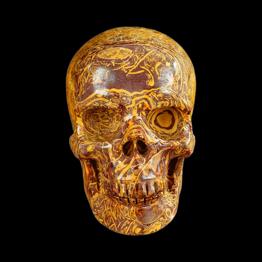 2.2" Elephant Skin Jasper Hand Carved Crystal Realistic Skull