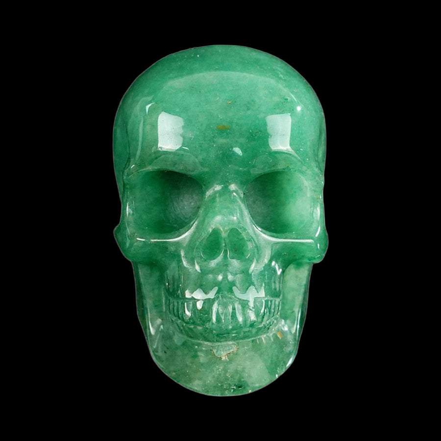 2.2" Green Aventurine Hand Carved Crystal Realistic Skull