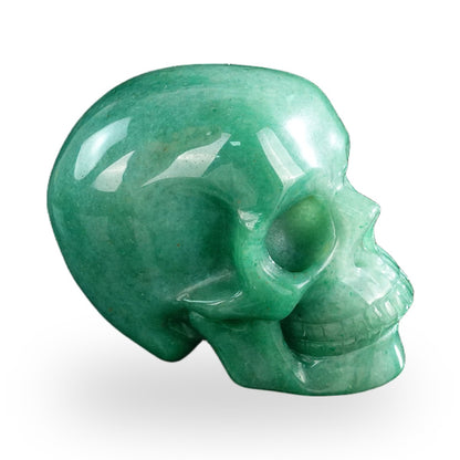 Kindred Vein 3" Green Aventurine Hand Carved Crystal Realistic Skull Sculpture (SKU: SKH30GA01) - Photo 4