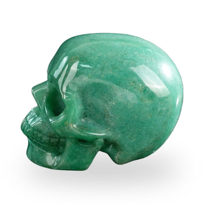 Kindred Vein 3" Green Aventurine Hand Carved Crystal Realistic Skull Sculpture (SKU: SKH30GA01) - Photo 6