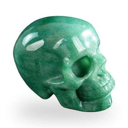 Kindred Vein 3" Green Aventurine Hand Carved Crystal Realistic Skull Sculpture (SKU: SKH30GA02) - Photo 12