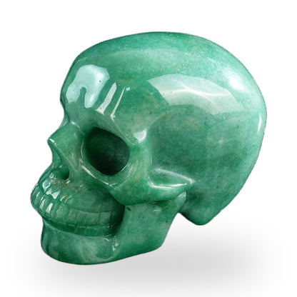 Kindred Vein 3" Green Aventurine Hand Carved Crystal Realistic Skull Sculpture (SKU: SKH30GA02) - Photo 15
