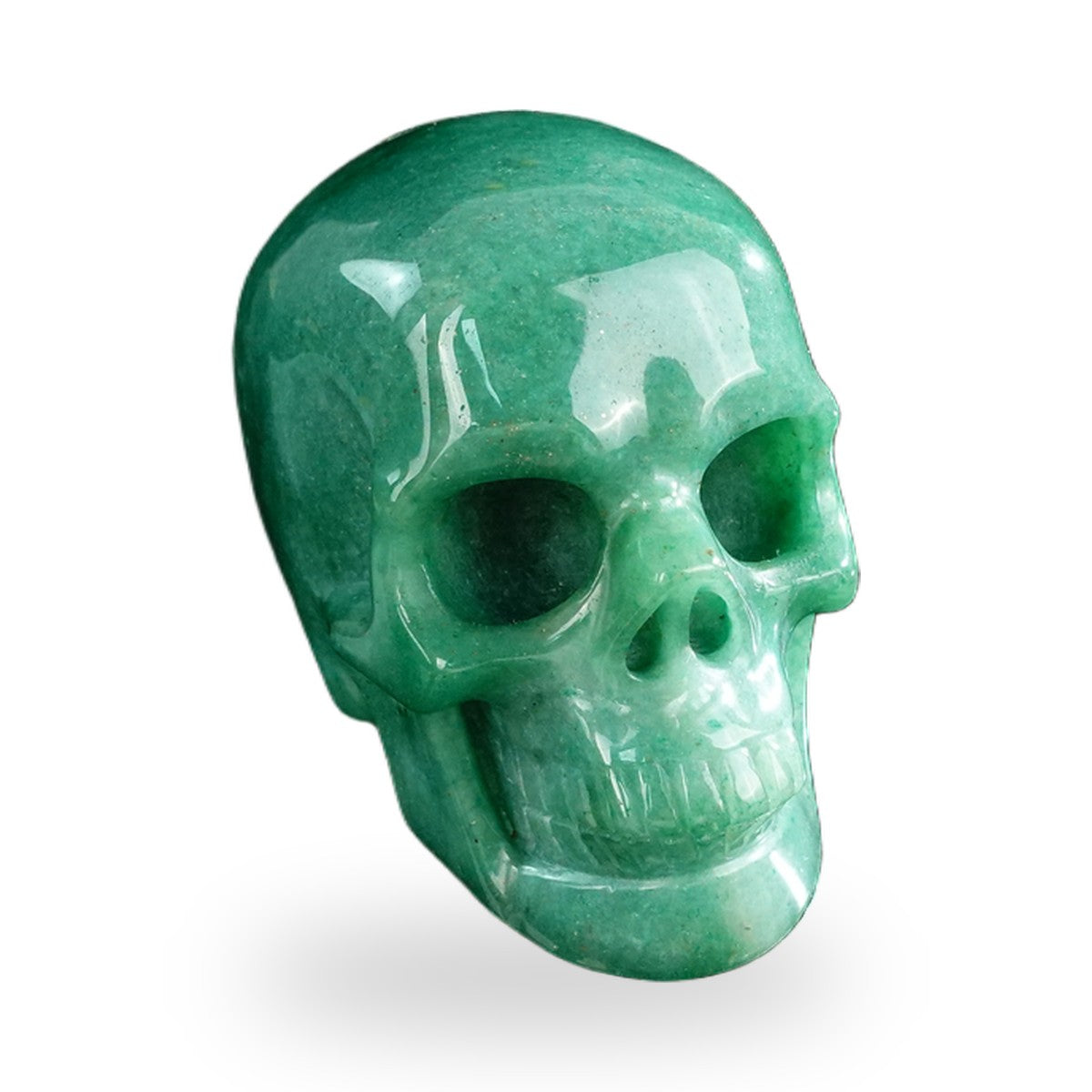 Kindred Vein 3" Green Aventurine Hand Carved Crystal Realistic Skull Sculpture (SKU: SKH30GA03) - Photo 19