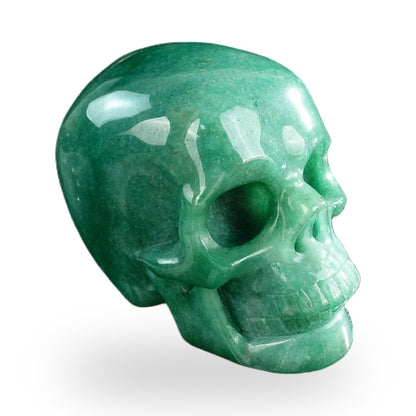 Kindred Vein 3" Green Aventurine Hand Carved Crystal Realistic Skull Sculpture (SKU: SKH30GA03) - Photo 20