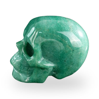 Kindred Vein 3" Green Aventurine Hand Carved Crystal Realistic Skull Sculpture (SKU: SKH30GA03) - Photo 22