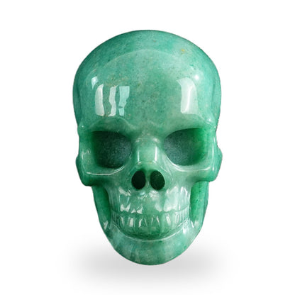 Kindred Vein 3" Green Aventurine Hand Carved Crystal Realistic Skull Sculpture (SKU: SKH30GA04) - Photo 25