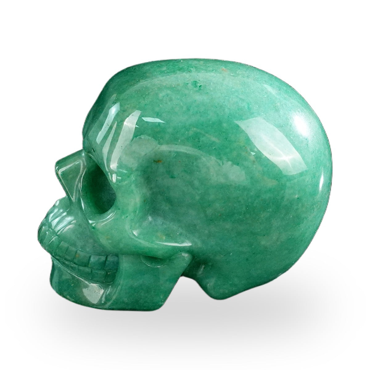Kindred Vein 3" Green Aventurine Hand Carved Crystal Realistic Skull Sculpture (SKU: SKH30GA05) - Photo 37