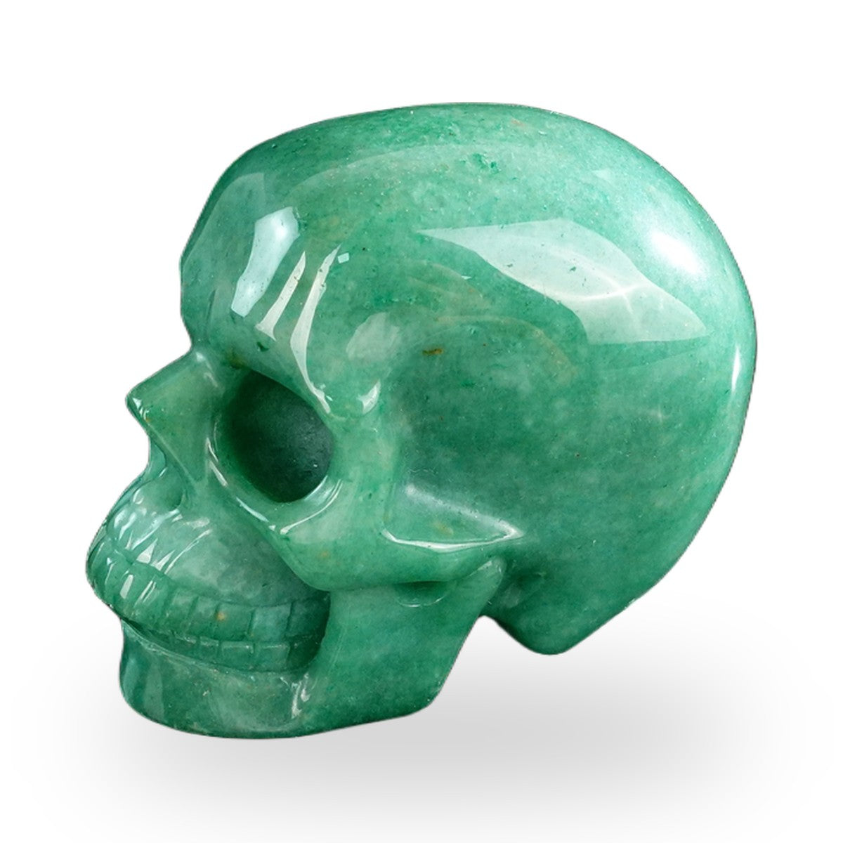 Kindred Vein 3" Green Aventurine Hand Carved Crystal Realistic Skull Sculpture (SKU: SKH30GA05) - Photo 38