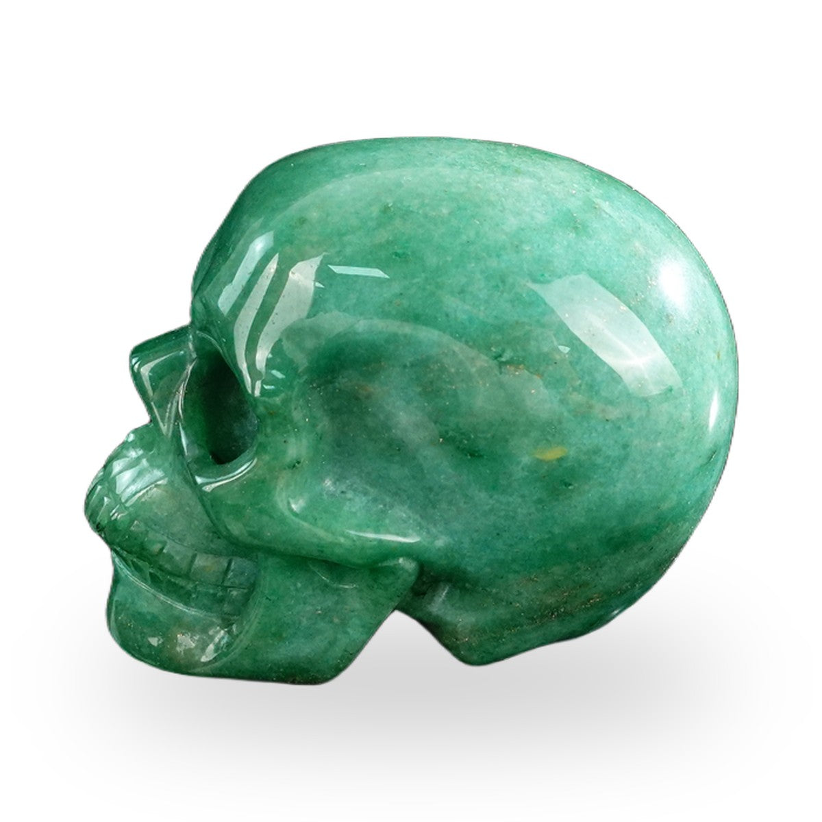 Kindred Vein 3" Green Aventurine Hand Carved Crystal Realistic Skull Sculpture (SKU: SKH30GA06) - Photo 45